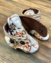 Load image into Gallery viewer, Neutral Aztec Flannel Snap Boots