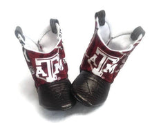 Load image into Gallery viewer, Texas A&M Baby Cowboy Boots with Leather | Newborn size up to 24 Months