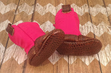 Load image into Gallery viewer, Hot Pink Baby Cowboy Boots with Faux Leather