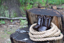 Load image into Gallery viewer, Dark Brown Faux Leather Cowboy Boots