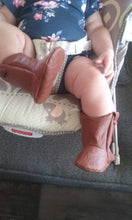 Load image into Gallery viewer, Ostrich Faux Leather Baby Cowboy Boots | 3-6 M size up to 24 Months