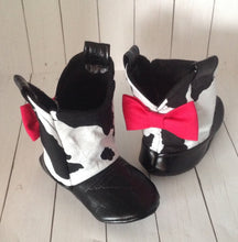 Load image into Gallery viewer, Cow Print Cowgirl Boots with Faux Leather & Bows