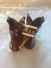 Load image into Gallery viewer, Brown Faux Leather Baby Cowboy Boots