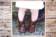Load image into Gallery viewer, Brown Faux Leather Baby Cowboy Boots