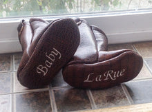 Load image into Gallery viewer, Brown Faux Leather Baby Cowboy Boots