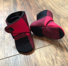 Load image into Gallery viewer, Red & Black Buffalo Plaid Snap Boots