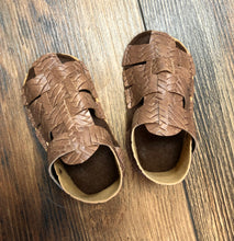 Load image into Gallery viewer, Brown Faux Leather Sandals