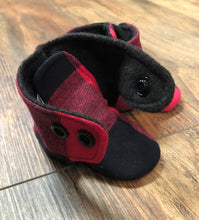 Load image into Gallery viewer, Red & Black Buffalo Plaid Snap Boots
