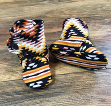 Load image into Gallery viewer, Multi-color Aztec Flannel Snap Boots