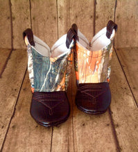 Load image into Gallery viewer, Orange True Timber Camo Baby Cowboy Boots | Newborn Size up to 24 Months