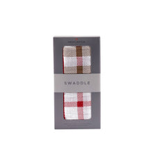 Load image into Gallery viewer, Plaid Swaddle | Red & Tan