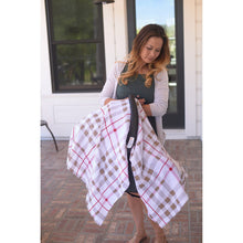 Load image into Gallery viewer, Plaid Swaddle | Red & Tan