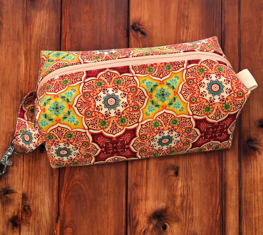 Vintage Print Box Style Bag | Medium Size