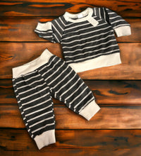 Load image into Gallery viewer, Gray &amp; White Stripe Outfit