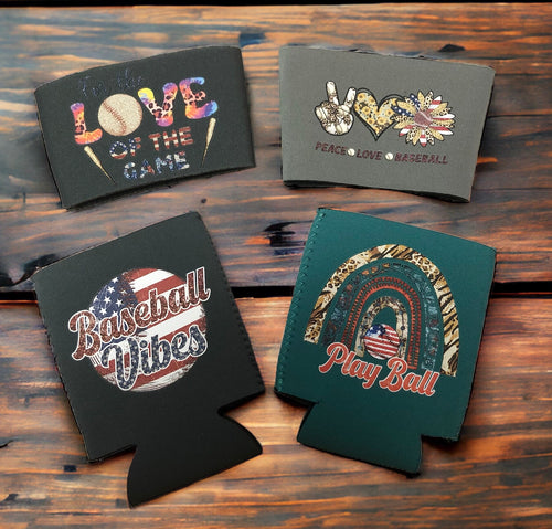 Baseball Can and Coffee Koozies | 4 pack