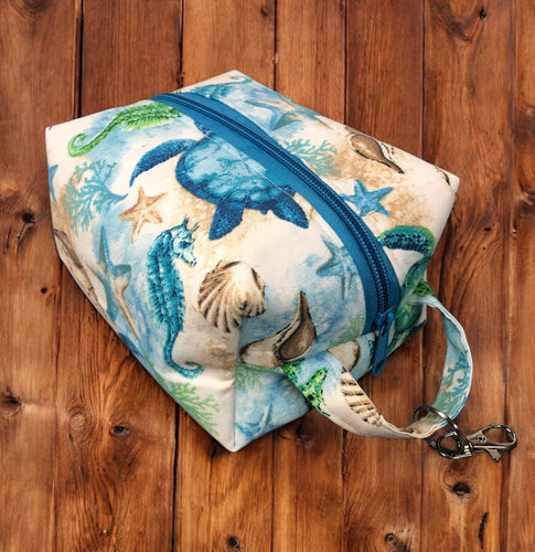 Beach Ocean themed Box Style Bag | Medium Size