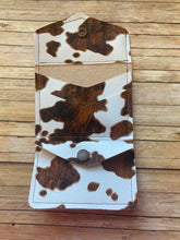 Load image into Gallery viewer, Brown Ostrich with Dark Brown Cow Print | Tri-Fold Billfold
