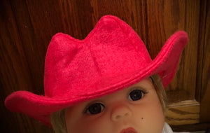 Hot Pink Baby Felt Cowboy Hat | Newborn | Infant | Child Sizes Available