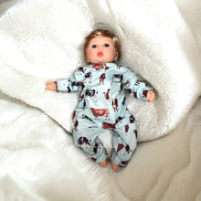Load image into Gallery viewer, Aqua Romper with Cows