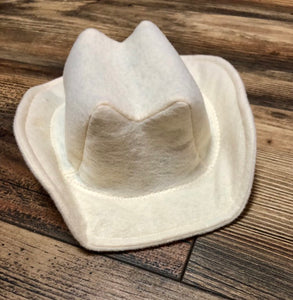 Ivory or Off-White Baby Felt Cowboy Hat | Newborn | Infant | Child Size