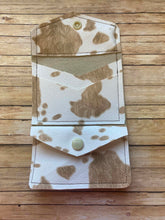 Load image into Gallery viewer, Blue Ostrich with Light Brown Cow Print | Tri-Fold Billfold