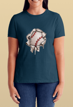Load image into Gallery viewer, Women&#39;s Navy Blue Shirt | Baseball Themed | Select your Print