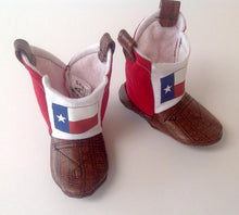 Load image into Gallery viewer, Texas Flag Baby Cowboy Boots | Newborn Size up to 24 Months