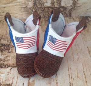 American Flag Baby Cowboy Boots | Newborn Size up to 24 Months