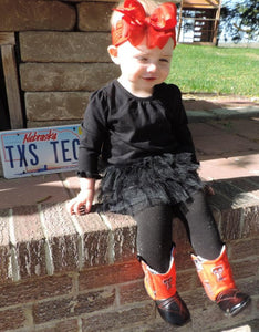 Texas Tech Baby Cowboy Boots with Leather | Newborn size up to 24 Months