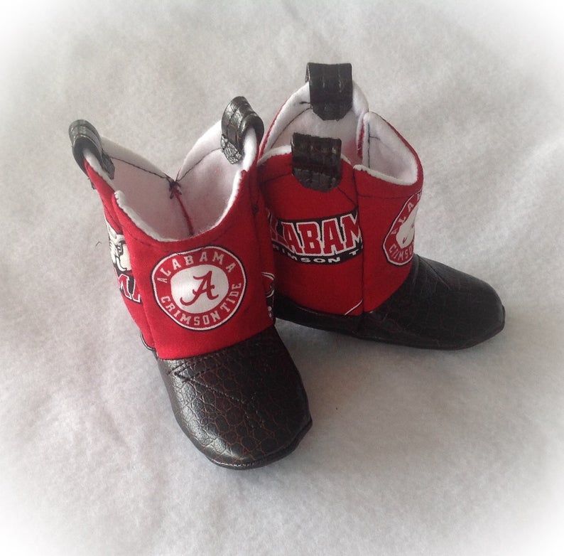 Alabama Roll Tide Baby Cowboy Boots | Newborn Size up to 24 Months