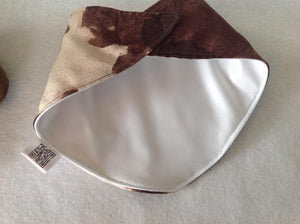 Brown & White Cow Print Baby Cowboy Boots and Bib