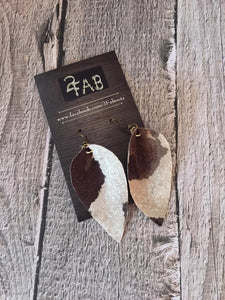 Brown / Ivory Cow Print Earrings | 2"