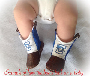 Bronc Rider Baby Cowboy Boots with Faux Leather