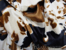 Load image into Gallery viewer, Brown &amp; Ivory Cow Print FUR Baby Cowboy Boots