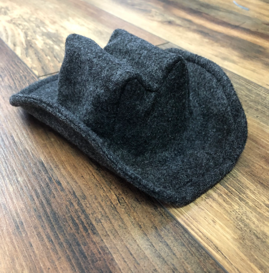 Dark Gray Baby Felt Cowboy Hat Newborn Infant Child Size