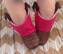 Load image into Gallery viewer, Hot Pink Baby Cowboy Boots with Faux Leather