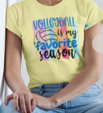 Light Yellow Short Sleeve Shirt | Women's | Volleyball Themed