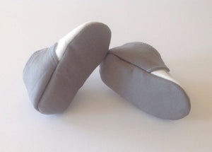 Gray & White Shoes with Elastic