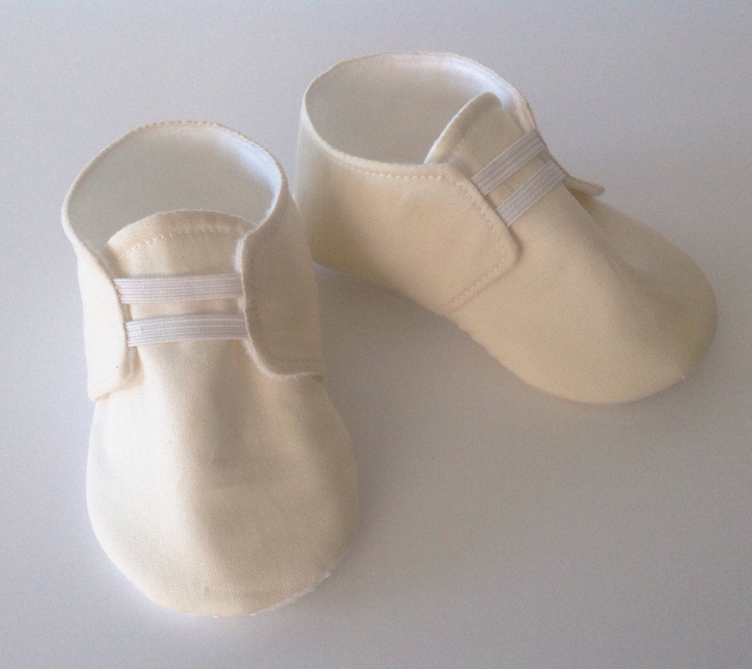 Ivory Baby Shoes with Elastic | Newborn size up to 18 Months