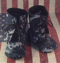 Load image into Gallery viewer, Navy Baby Combat Boots | Newborn size up to 4T