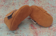 Load image into Gallery viewer, Tan Faux Suede Baby Shoes with straps | Newborn size up to 4T