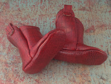 Load image into Gallery viewer, Red Faux Leather Baby Cowboy Boots | Newborn to 24 Month in Sizes
