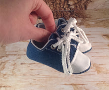 Load image into Gallery viewer, Denim Baby Tennis Shoes