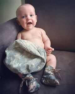 Army Baby Combat Boots | ACU Camo | Newborn size up to 4T |