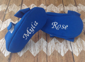 Royal Blue Baby Girl Shoes with Bows | Newborn size up to 24 Months