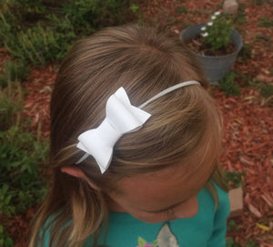 Faux Leather Headband or Ponytail Hair Bows | Pick your Color