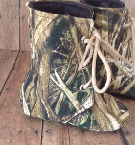 Camo Shadow Grass Blades Baby Boots