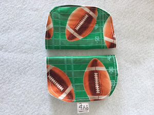 Football Leather Baby Shoes, Football Burp Cloth, and Football Seat Belt Covers Gift Set
