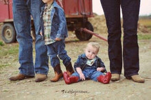 Load image into Gallery viewer, Red Faux Leather Baby Cowboy Boots | Newborn to 24 Month in Sizes
