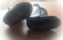 Load image into Gallery viewer, Black Faux Leather Baby Cowboy Boots